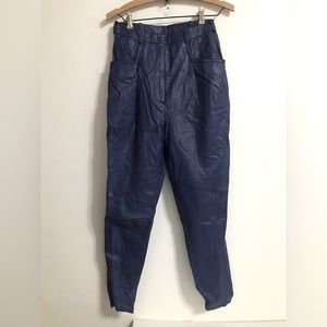 Nordstrom Brass Plum Women's Pants Blue 100% Leather Size 9